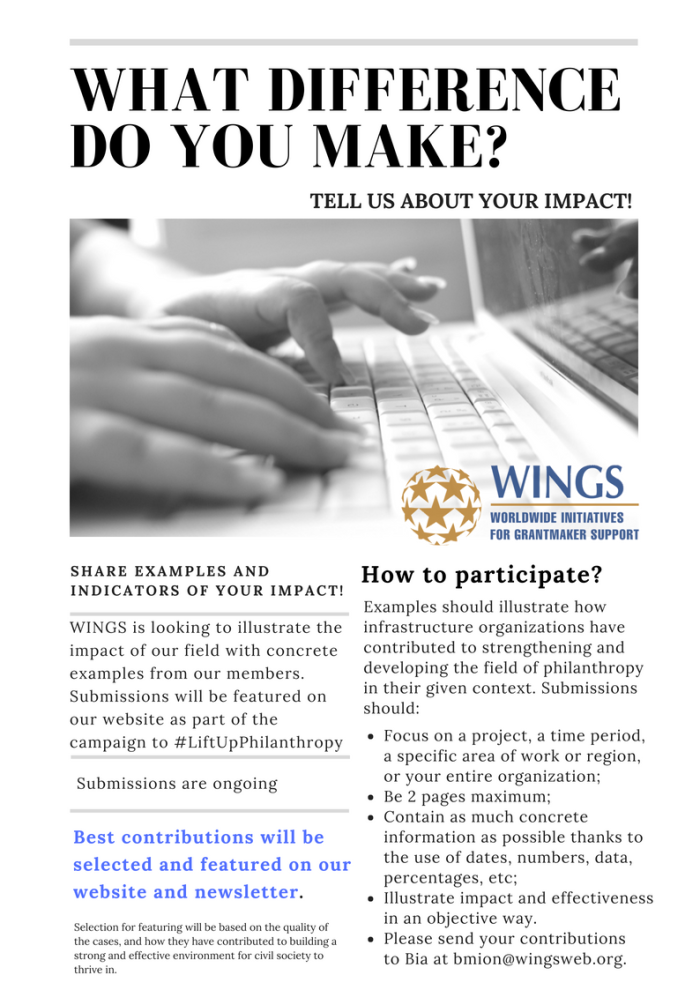 What Difference Do You Make? (EXTENDED DEADLINE)