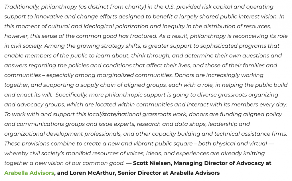 Democracy and Philanthropy
